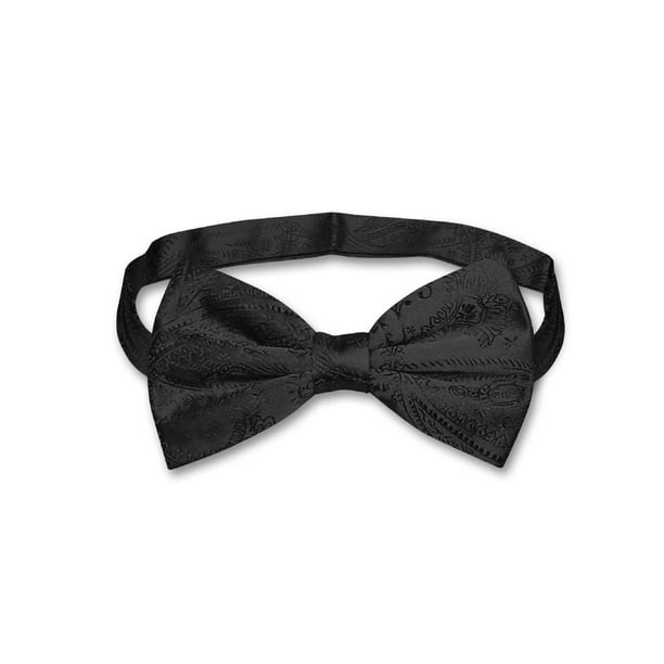 Vesuvio Napoli BOWTIE BLACK Woven Striped Design Mens Bow Tie for Tuxedo Suit Vesuvio Napoli BOWTIE BLACK Woven Striped Design Mens Bow Tie for Tuxedo Suit